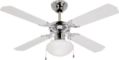 HOME Ceiling Fan - White and Chrome.